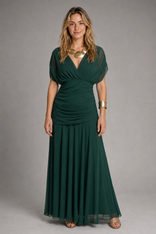 Vivienne Laurent Off-Shoulder Maxi Dress | Women's Evening Gown in Olive Green