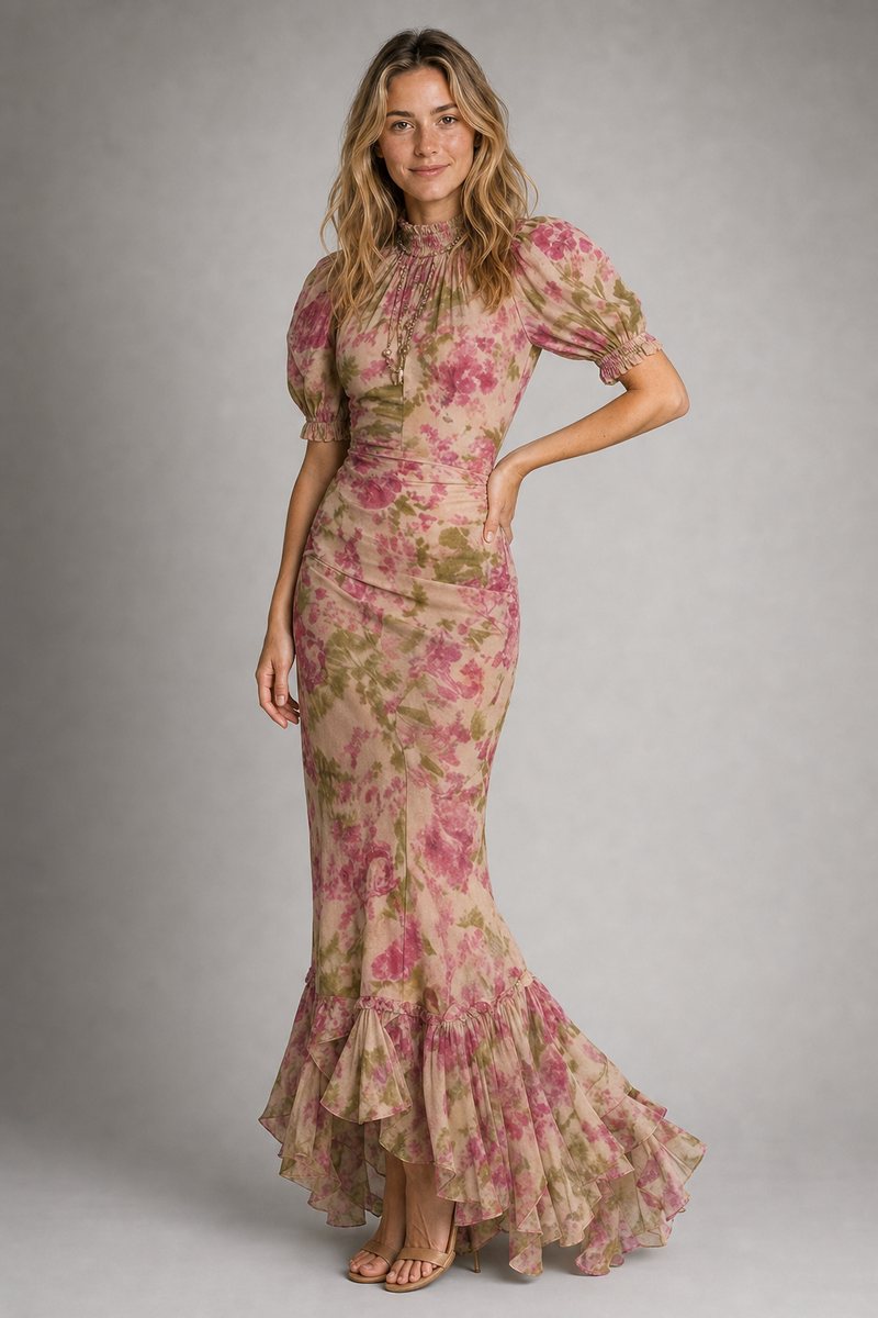 Charlotte Reynolds Mermaid Maxi Dress | Women's Ruffle-Hem Gown