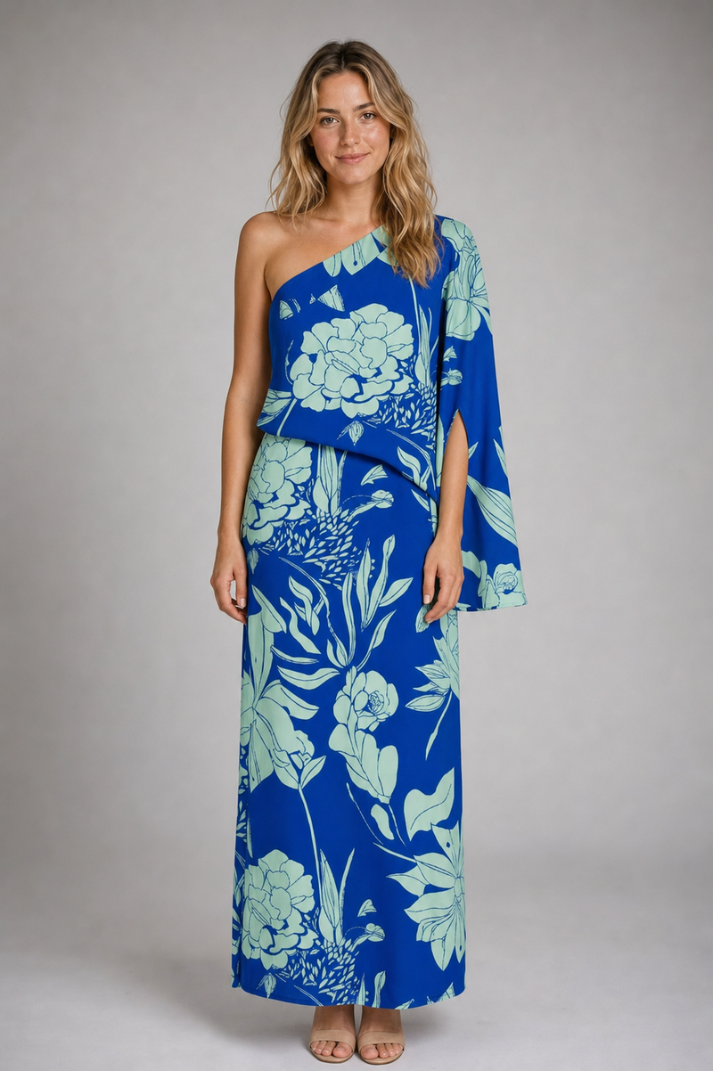 Camille Laurent One-Shoulder Maxi Dress | Women's Draped Gown