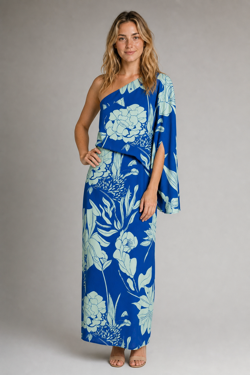 Camille Laurent One-Shoulder Maxi Dress | Women's Draped Gown