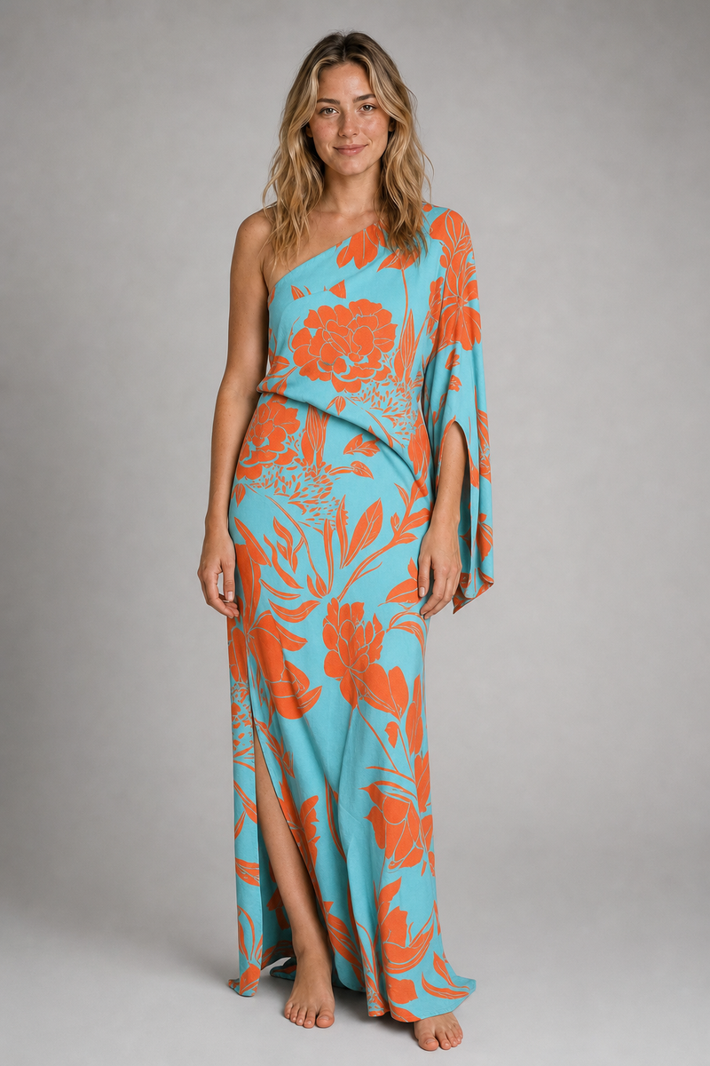 Camille Laurent One-Shoulder Maxi Dress | Women's Draped Gown