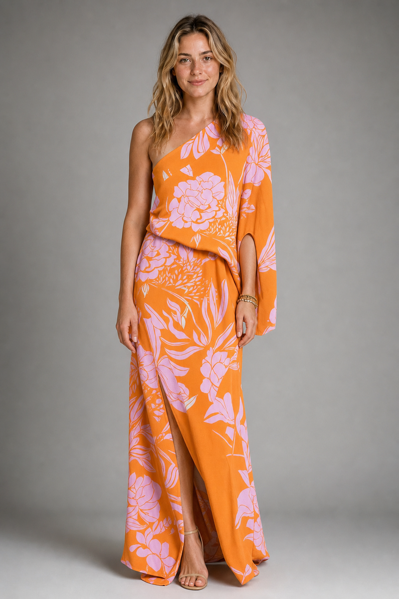Camille Laurent One-Shoulder Maxi Dress | Women's Draped Gown