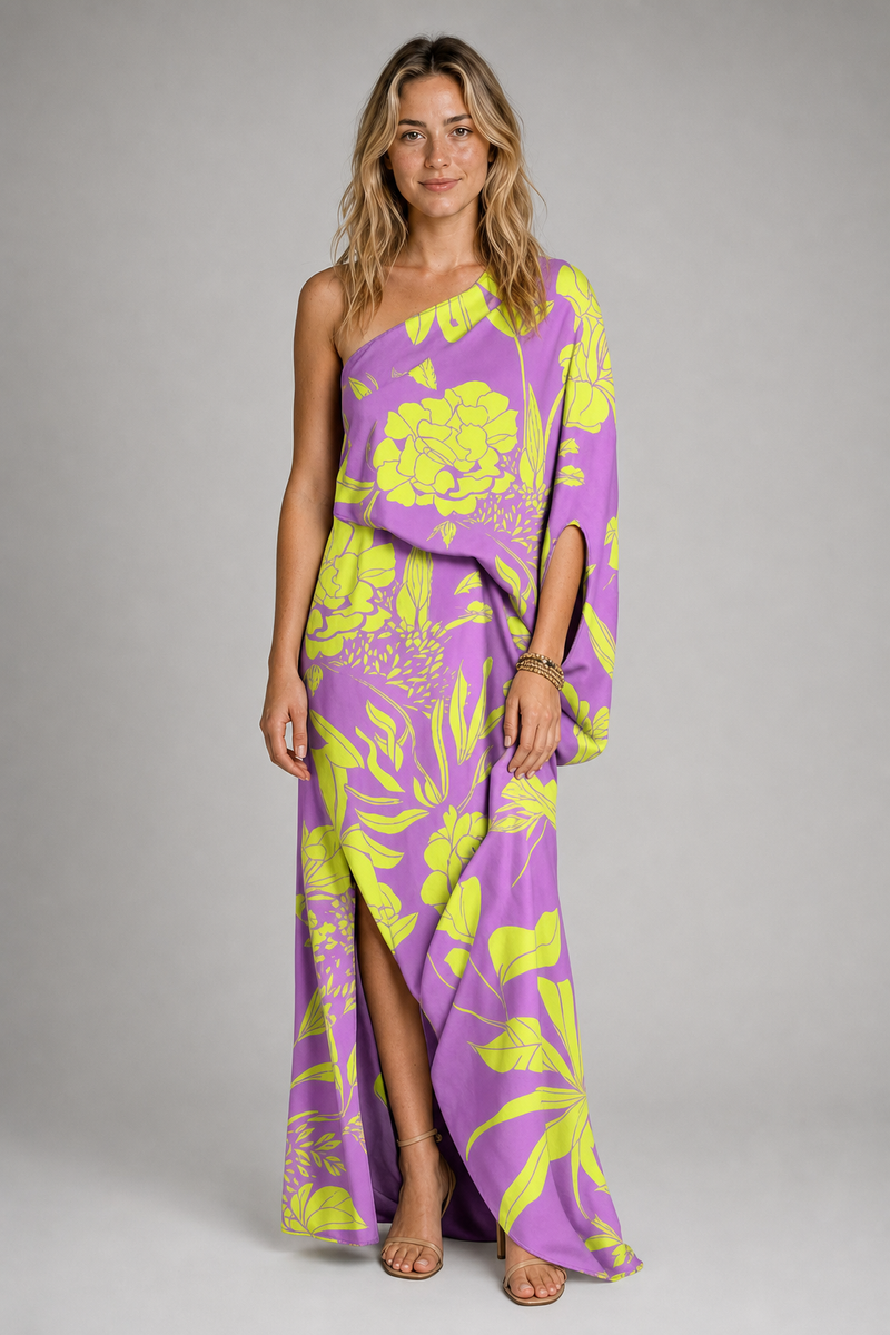 Camille Laurent One-Shoulder Maxi Dress | Women's Draped Gown
