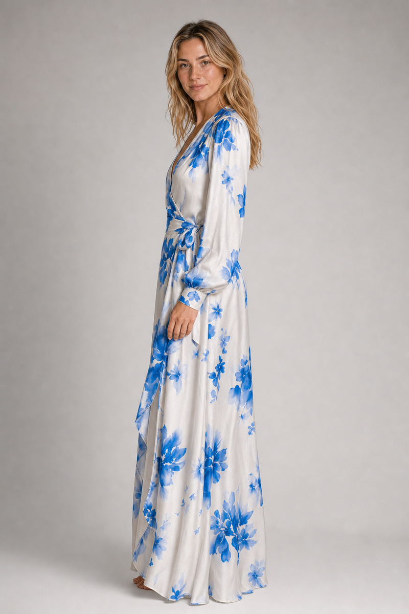 Aurora Sinclair Floral Maxi Dress | Women's Tie-Waist V-Neck Gown