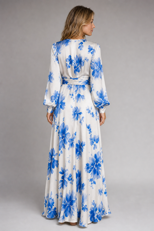 Aurora Sinclair Floral Maxi Dress | Women's Tie-Waist V-Neck Gown