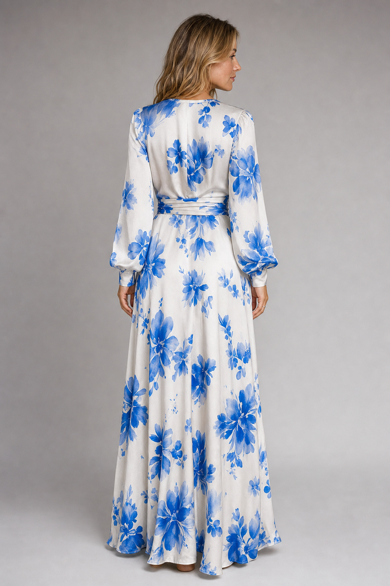Aurora Sinclair Floral Maxi Dress | Women's Tie-Waist V-Neck Gown