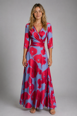 Jocelyn Floral Dress | Women's 3/4-Sleeve Occasion Dress in Rosé Breeze