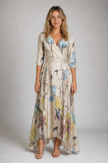 Jocelyn Floral Dress | Women's 3/4-Sleeve Occasion Dress in Golden Grace