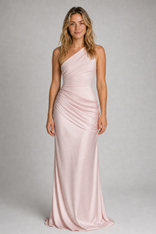 Alina Streamlined Maxi Dress | Women's Minimalist Occasion Dress in Blush