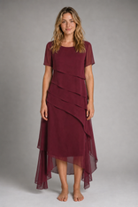Eveline Flowing Dress | Women's Relaxed-Fit Occasion Dress in Red