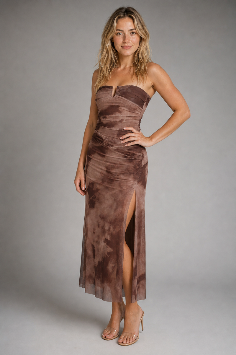 Nakari Strapless Maxi Dress | Women's Side-Split Occasion Dress