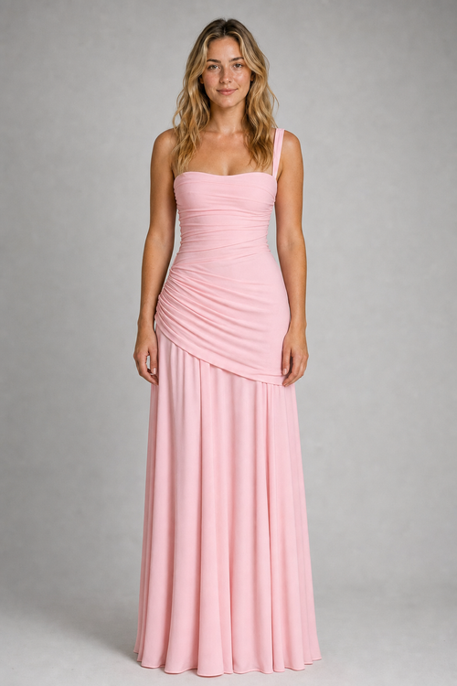 Charlotte Ruched Maxi Dress | Women's Draped-Waist Gown