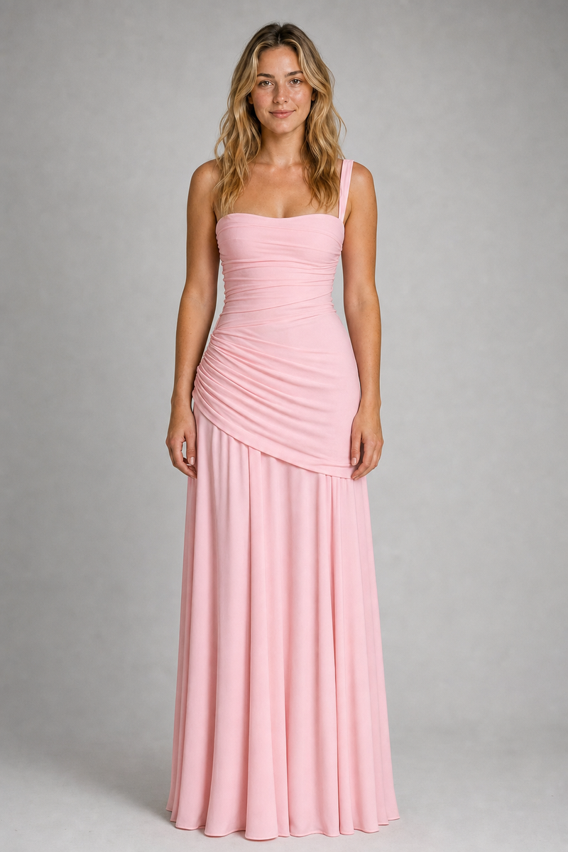 Charlotte Ruched Maxi Dress | Women's Draped-Waist Gown