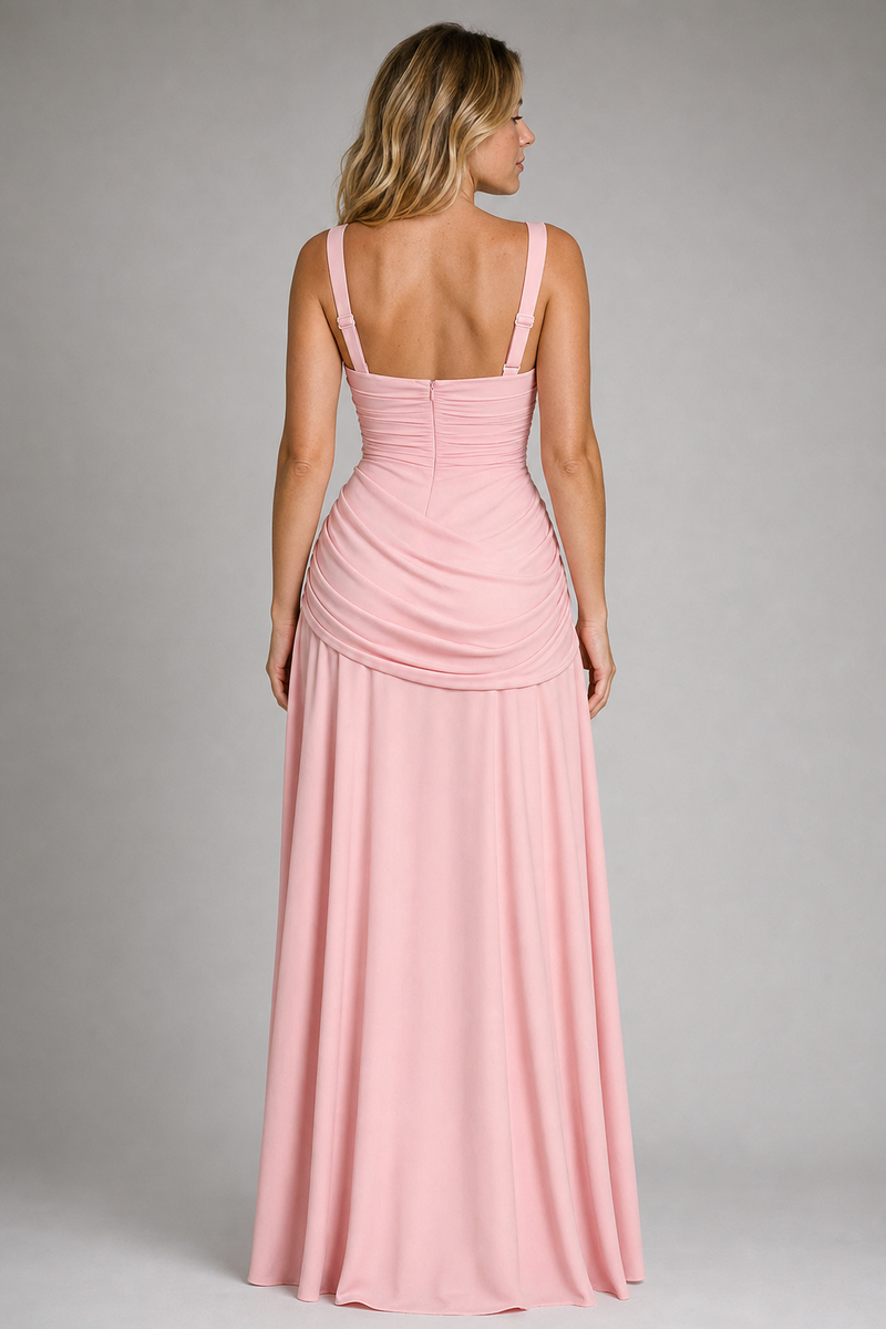 Charlotte Ruched Maxi Dress | Women's Draped-Waist Gown