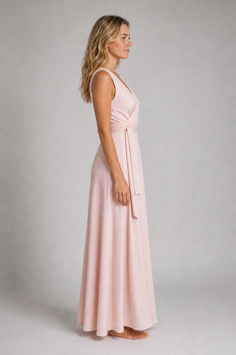 Fenella V-Neck Maxi Dress | Women's Minimalist Wedding-Guest Dress