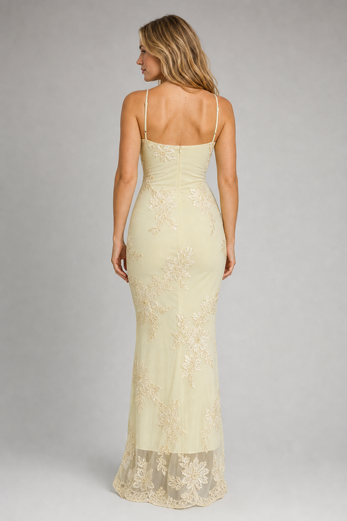 Angela Corset Maxi Dress | Women's Lace-Up Back Floral Gown