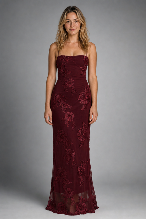 Marissa Corset Maxi Dress | Women's Floral Lace Ruched Gown
