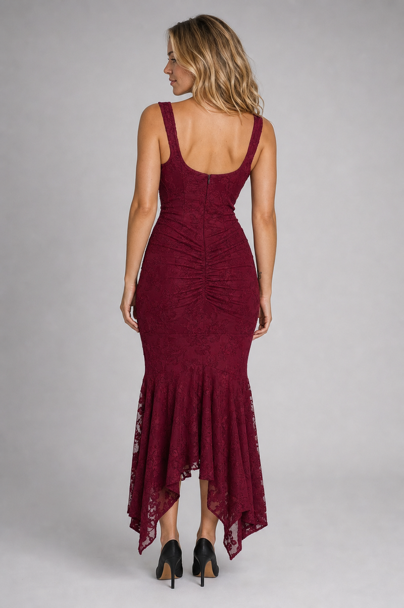 Marissa Corset Maxi Dress | Women's Floral Lace Ruched Gown