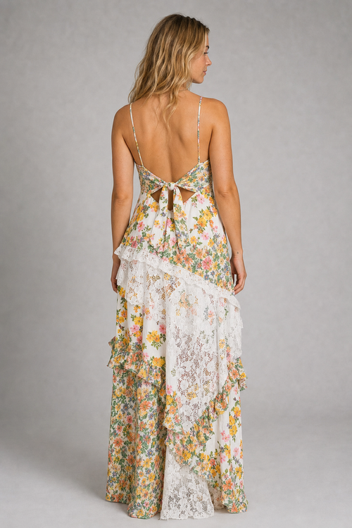 Gena Floral Slip Maxi Dress | Women's Lace-Panel Occasion Dress