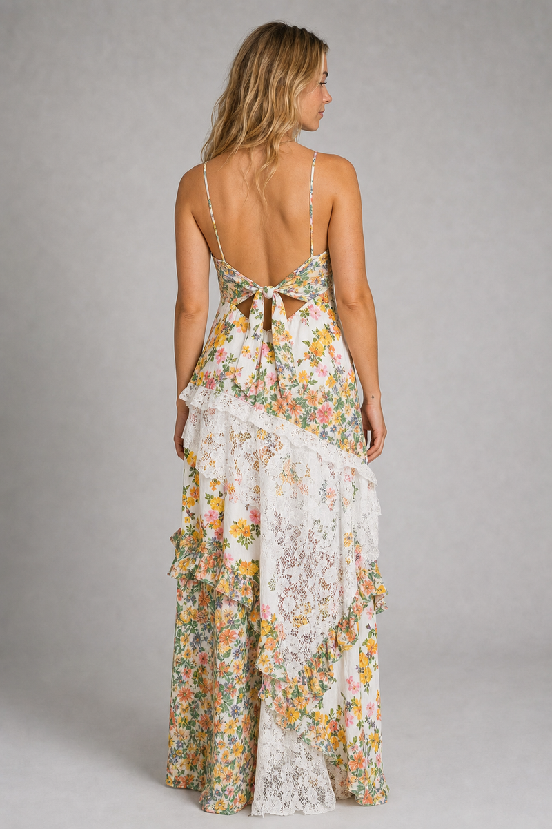 Gena Floral Slip Maxi Dress | Women's Lace-Panel Occasion Dress