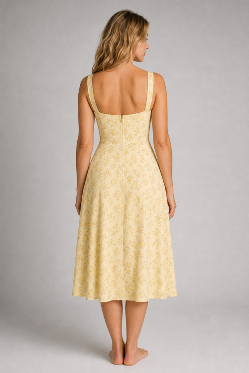 Savannah Floral A-Line Midi Dress | Women's Summer Day Dress