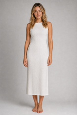 Romy Linen Midi Dress | Women's Cami Day Dress in White