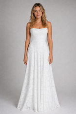 Fiorella Floral Maxi Dress | Women's Wedding-Guest Gown in White