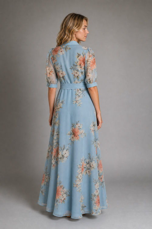 Debra Wrap Floral Maxi Dress | Women's V-Neck Wedding-Guest Gown