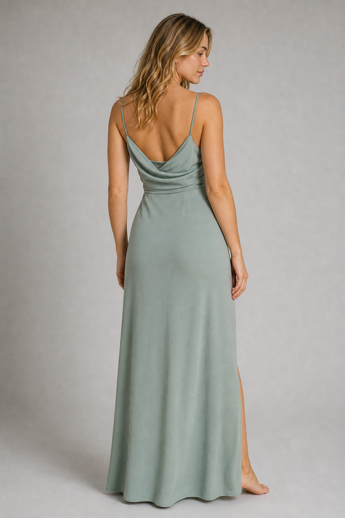 Sharon Side-Split Maxi Dress | Women's V-Neck Wedding-Guest Gown