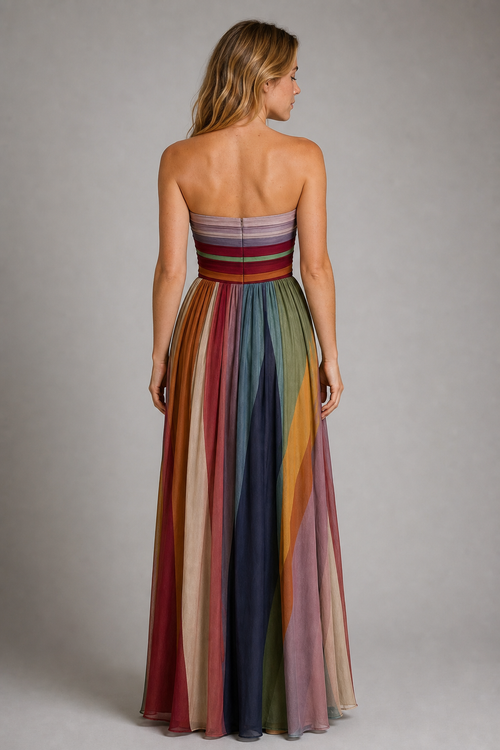 Marina Pleated Maxi Dress | Women's Strapless Cocktail Dress