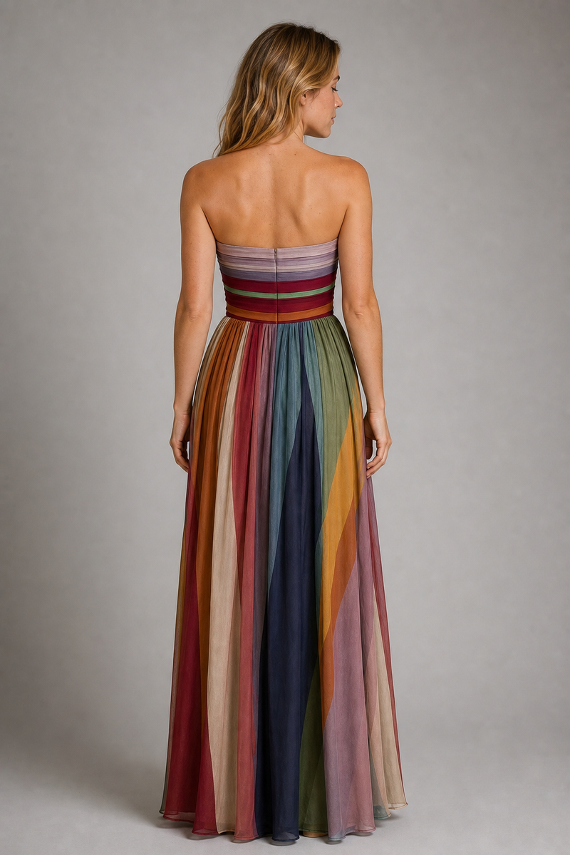 Marina Pleated Maxi Dress | Women's Strapless Cocktail Dress
