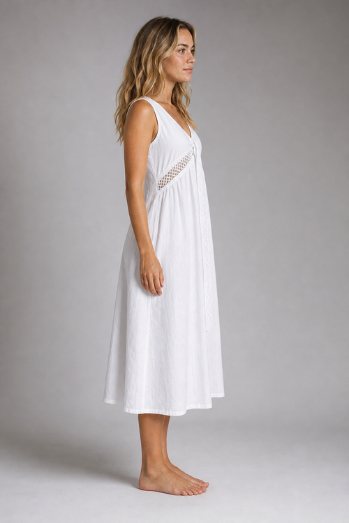 Faye Lace Midi Dress | Women's Sleeveless Evening Dress