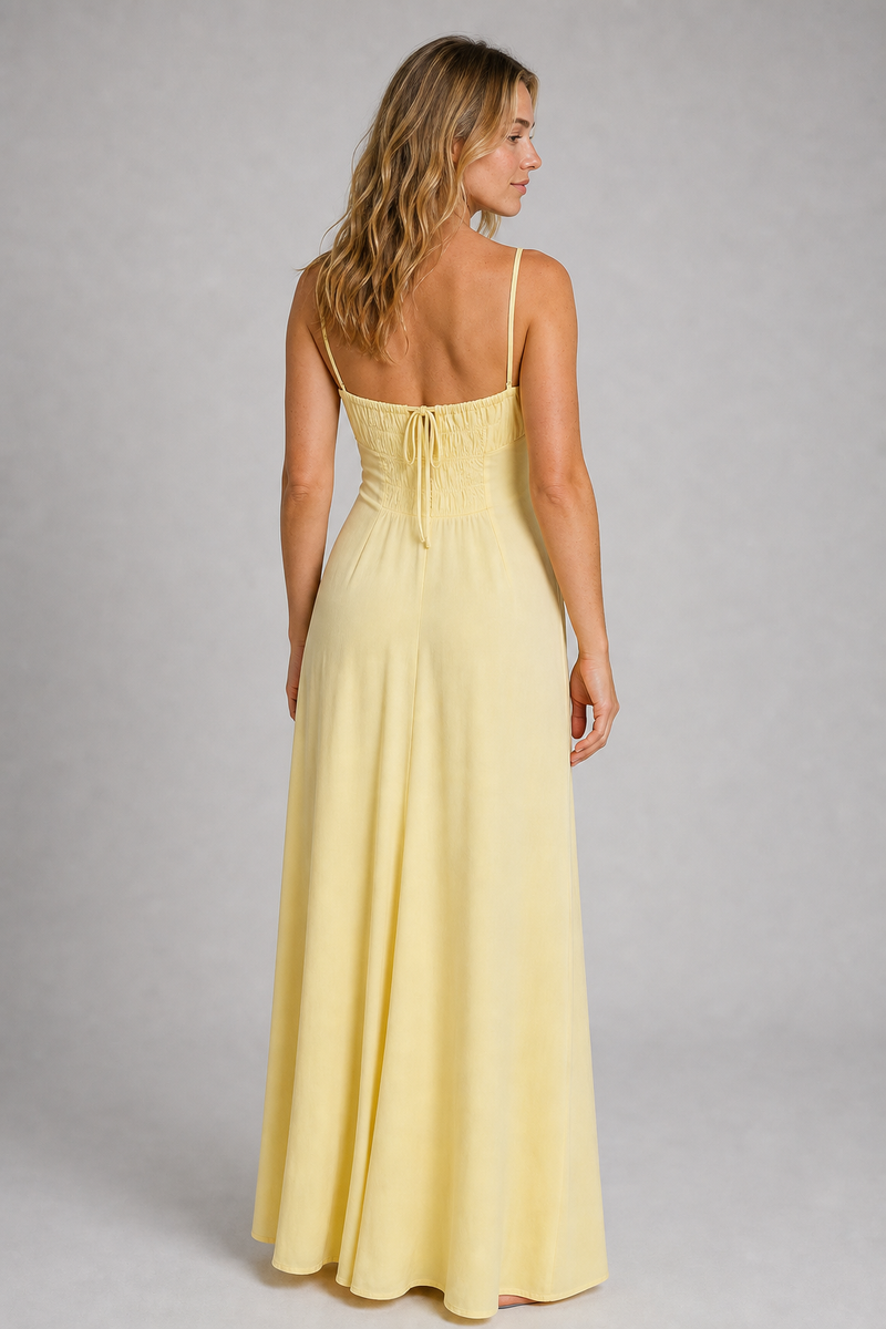 Bethany Corset Maxi Dress | Women's Spaghetti-Strap Garden-Party Dress