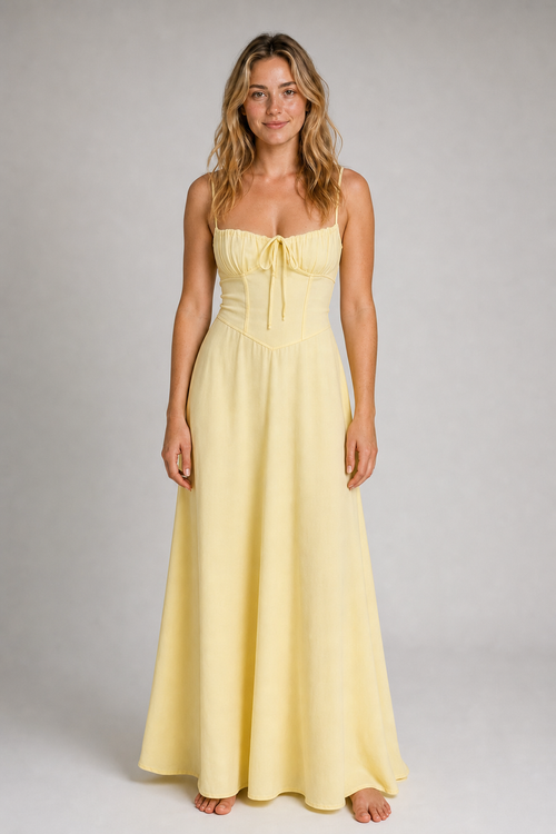 Bethany Corset Maxi Dress | Women's Spaghetti-Strap Garden-Party Dress