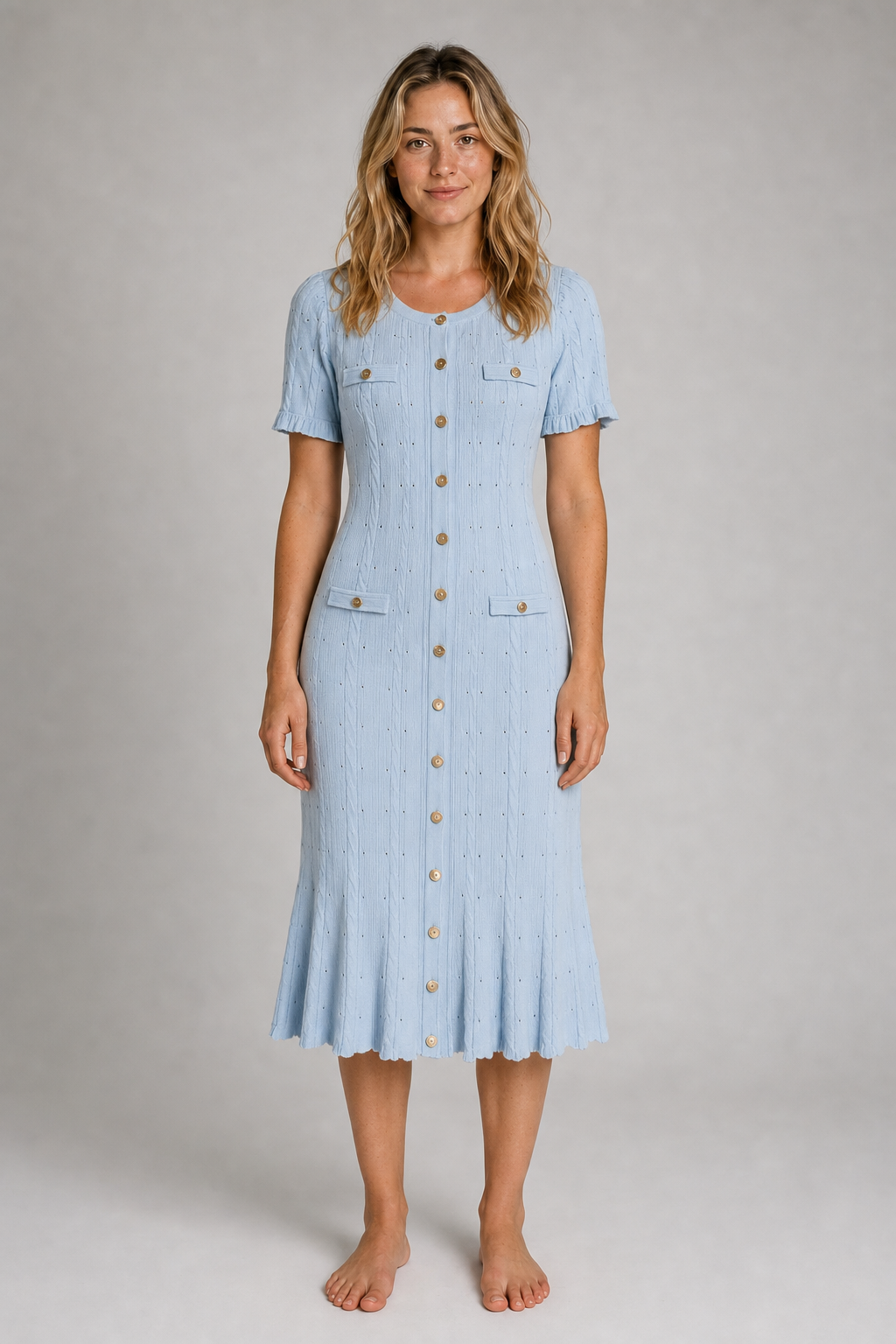 Beatrice Knit Midi Dress | Women's Short-Sleeve Party Dress