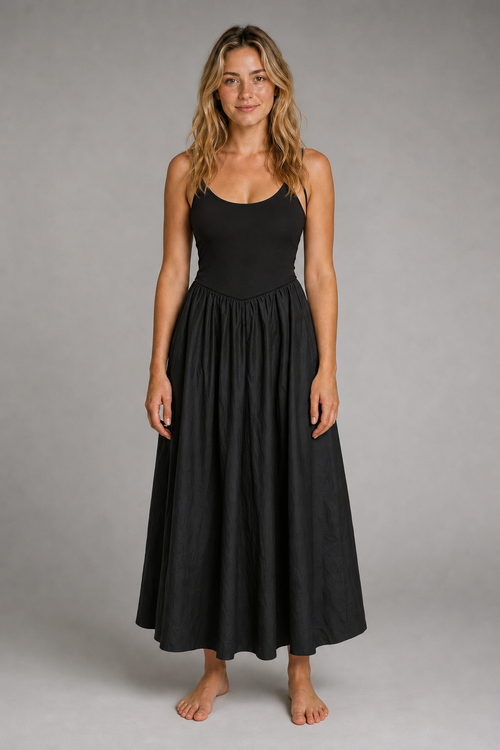 Jesse Drop-Waist Midi Dress | Women's Spaghetti-Strap Wedding-Guest Dress