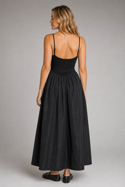 Jesse Drop-Waist Midi Dress | Women's Spaghetti-Strap Wedding-Guest Dress