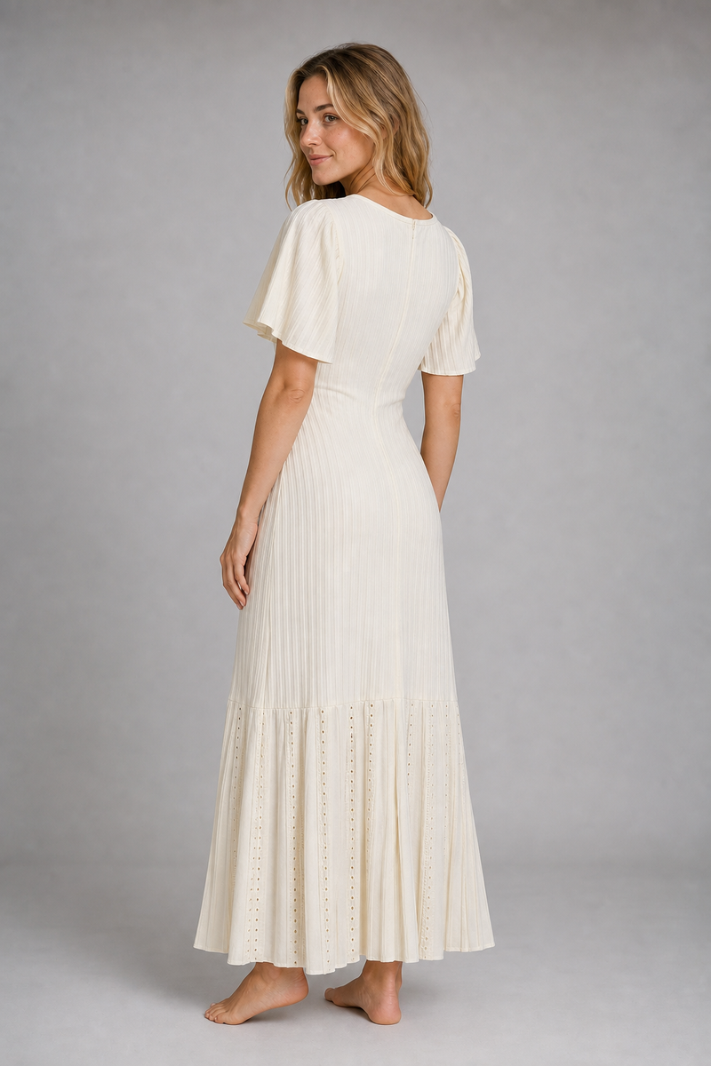 Nancy Ribbed Knit Maxi Dress | Women's High-Neck Resort Dress