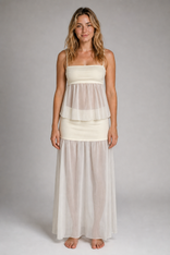Novalie Backless Maxi Dress | Women's Spaghetti-Strap Cocktail Dress in Cream
