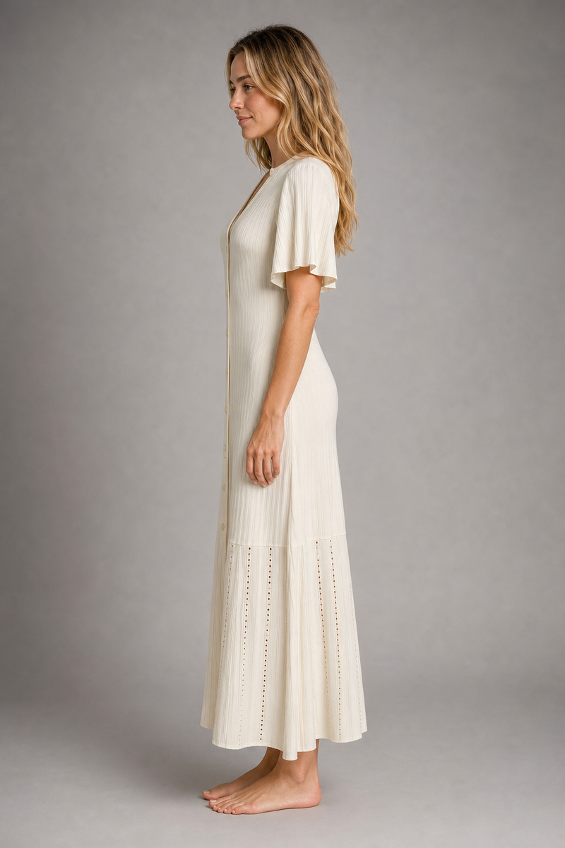 Nancy Ribbed Knit Maxi Dress | Women's High-Neck Resort Dress