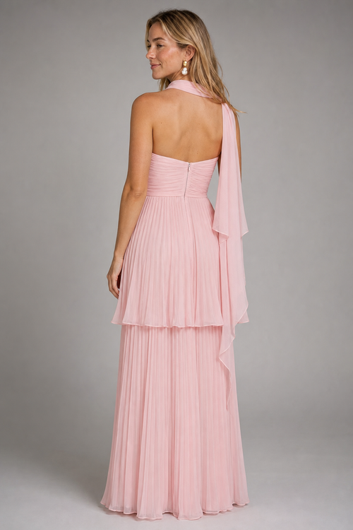 Michelle Pleated Maxi Dress | Women's Strapless Wedding-Guest Gown