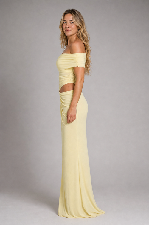 Jessa Backless Lace Maxi Dress | Women's Off-Shoulder Wedding-Guest Gown