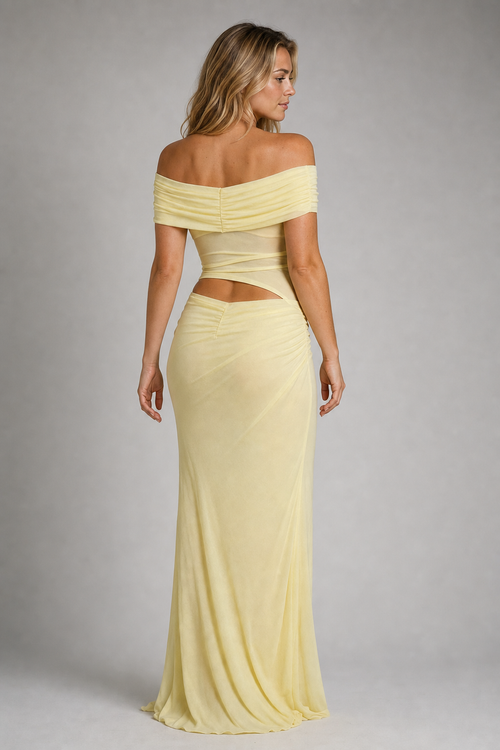 Jessa Backless Lace Maxi Dress | Women's Off-Shoulder Wedding-Guest Gown