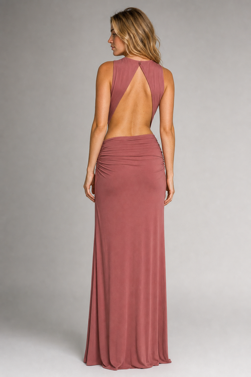 Jianna Backless Maxi Dress | Women's High-Neck Sleeveless Party Dress