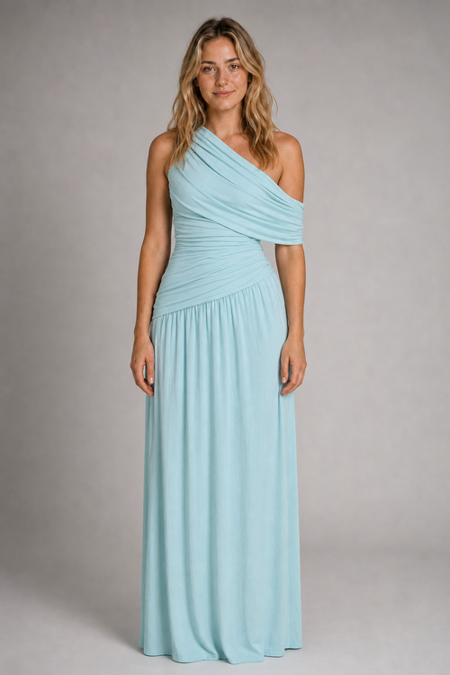 Ingrid Maxi Dress | Women's One-Shoulder Sleeveless Evening Gown