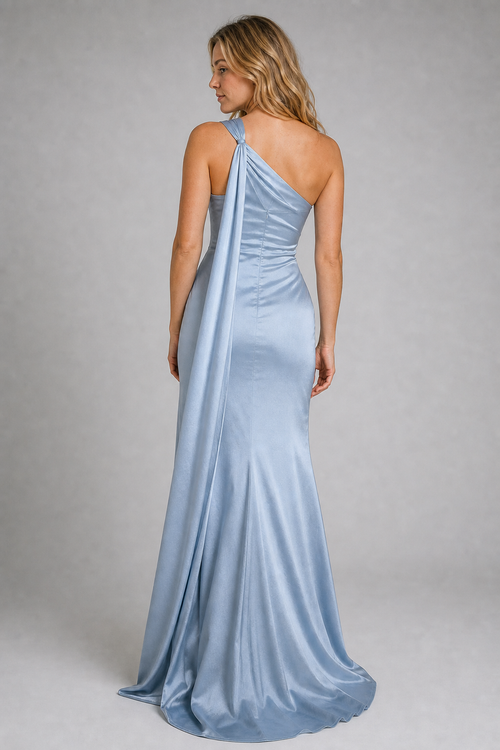Suri Backless Satin Maxi Dress | Women's Halter Sleeveless Wedding-Guest Gown