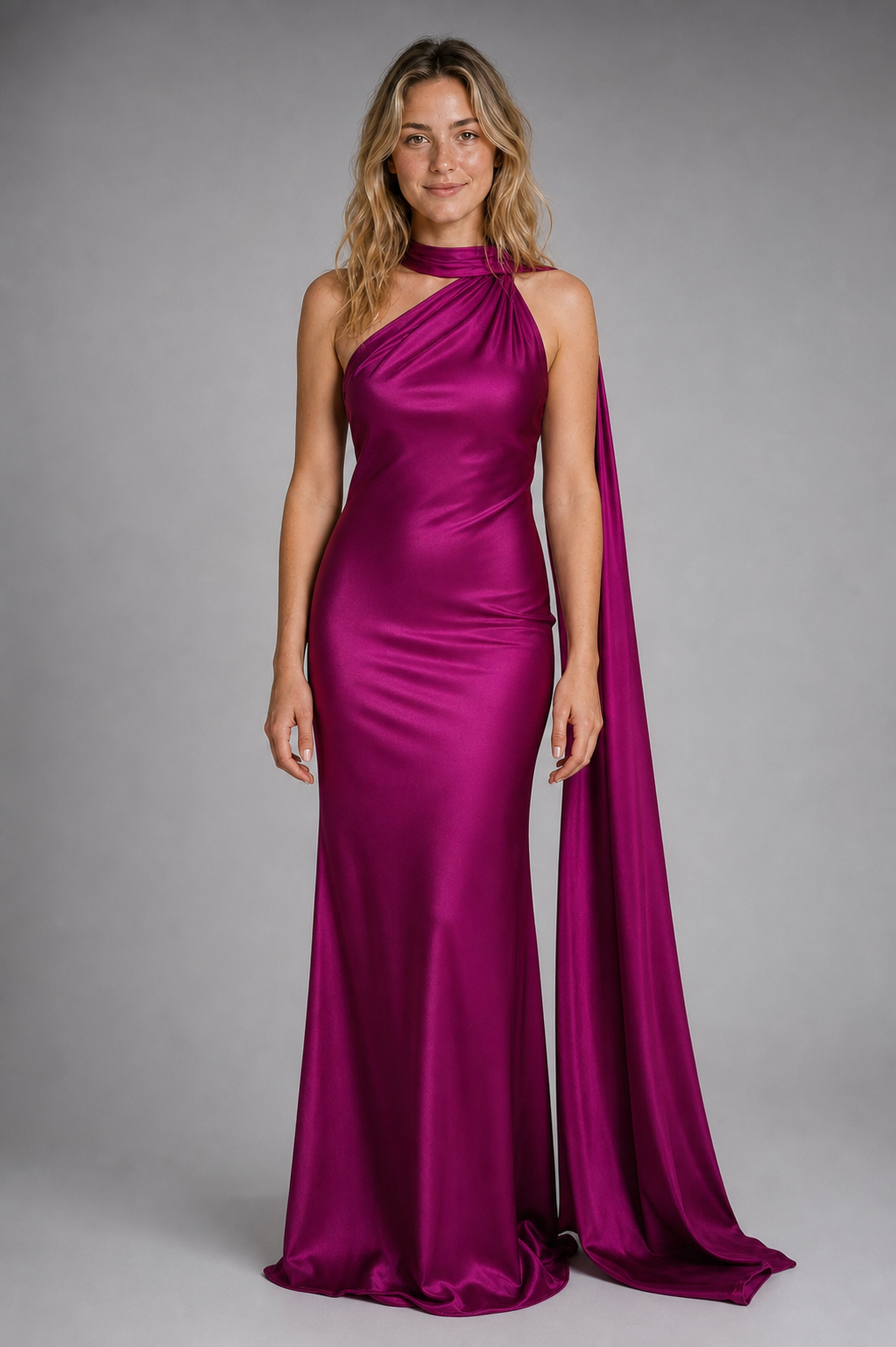 Suri Backless Satin Maxi Dress | Women's Halter Sleeveless Wedding-Guest Gown