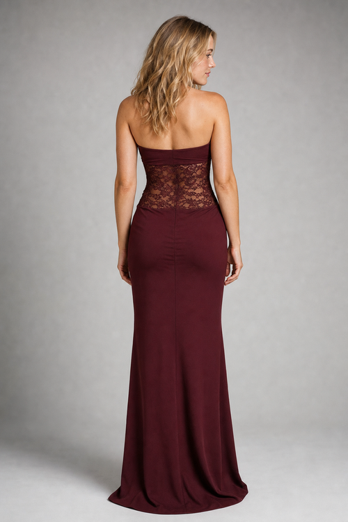 Georgette Lace Maxi Dress | Women's Sleeveless Wedding-Guest Gown