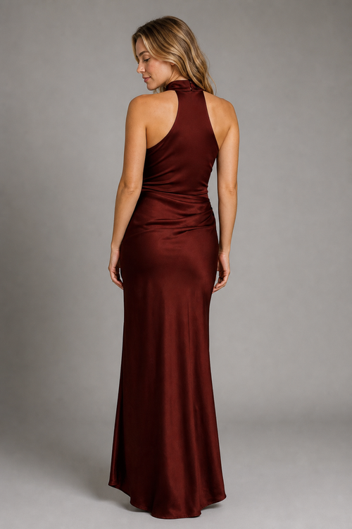 Cassia Cut-Out Maxi Dress | Women's Collared Sleeveless Wedding-Guest Gown