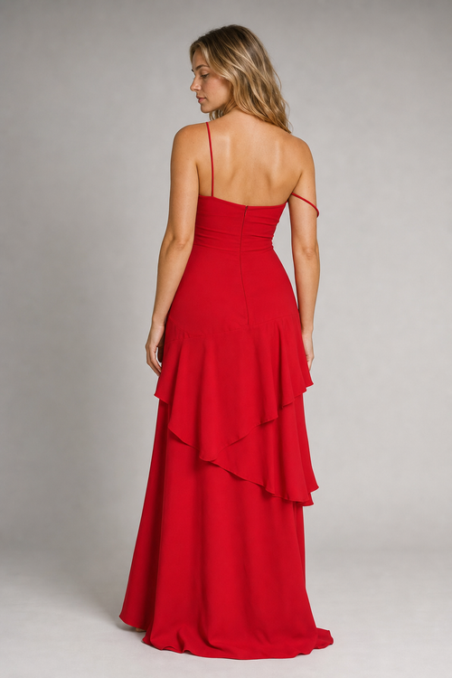 Bianca Backless Maxi Dress | Women's V-Neck Sleeveless Wedding-Guest Gown